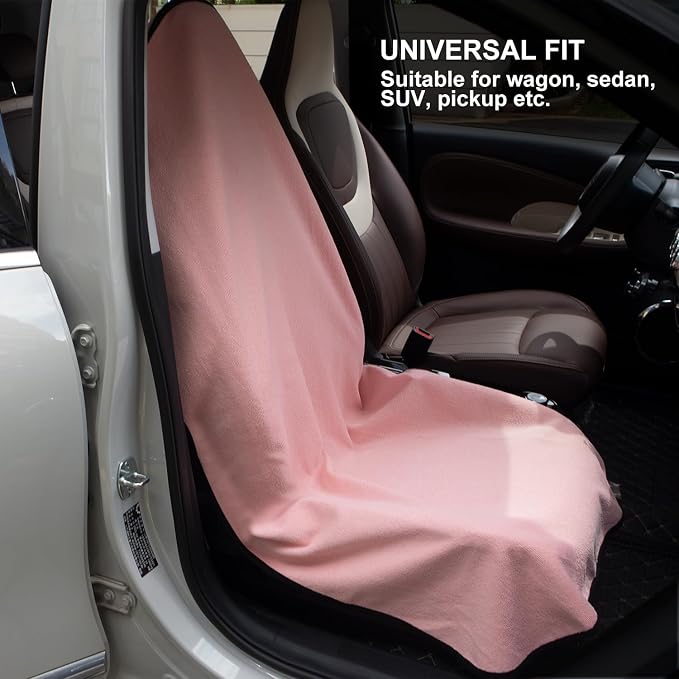 Waterproof Sweating Car Seat Cover for Post Gym Workout, Running, Swimming, Beach and Hiking, Universal Fit Non-Slip Bucket Seat Protector for Cars SUV Trucks, Machine Washable (Pink) - Image 5