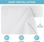 RYB HOME French Door Curtain, No Drill, W26 x L72, Pure White, 1 Panel | Self Adhesive, Privacy, Thermal Insulated, For Patio Kitchen Front Entry Front Back Door Glass Window, Renter Friendly - Image 2