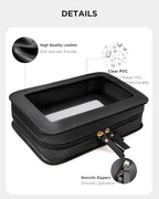 Clear Makeup Bags for Travel, TSA Approved Toiletry Bag with Zipper, Makeup Organizer Fit Carry-on Essentials, Car Accessories Organizers Storage for Women Men (Clear-Black) - Image 4