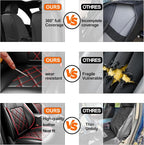 Stinger Car Seat Covers Custom Fit for Kia Stinger 2018-2023, Premium Full Coverage Leather Automotive Seat Protectors, All Seasons Waterproof Breathable, Airbag Compatible (Full Set Red Black) - Image 5
