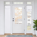 RYB HOME Sidelight Curtains for Front Door, Skinny Narrow Window Curtains | Entry Glass Door Cover, Renter Friendly Blackout Curtains, Adhesive No Drill, Wide 12 inch x Long 69 inch, Pure White, 1 Pc by RYBHOME
