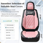 Coverado Leather Seat Covers, Car Seat Covers Full Set, Waterproof Faux Leather Pink & Black Seat Covers, Car Seat Protectors 5 Seats, Automotive Seat Covers Universal Fit for Most Cars SUV Trucks - Image 8