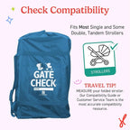 J.L. Childress Gate Check Travel Bag for Single & Double Strollers DLX Blue | AirTag compatible Gate Check Bag with shoulder straps keeps strollers protected & identifiable when airport gate checking - Image 4