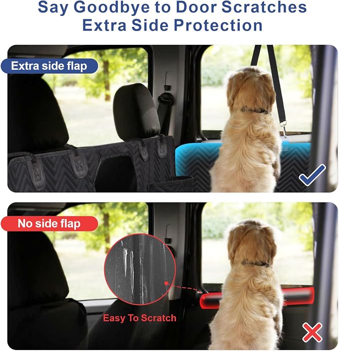 Dog Car Seat Cover - Hard Bottom Backseat Extender, Black | Back Seat, Waterproof Hammock, Thick Sponge, Supports 400 lbs, Seat Protector, Pets, Cars, SUVs, Trucks - Image 6