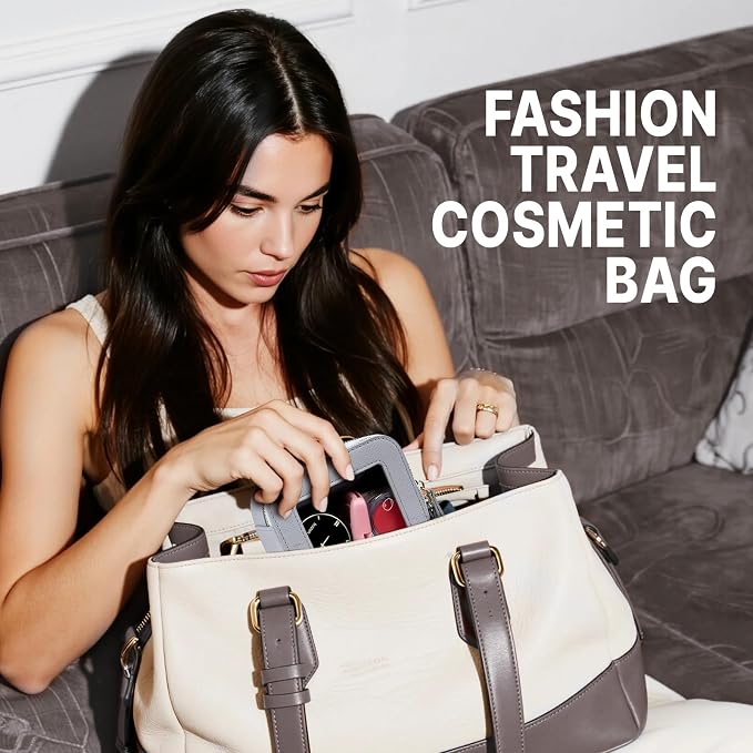 Small Clear Makeup Bag Travel Cosmetic Case, Portable Make Up Organizer Traveling Compact Car Bag for Essentials Transparent Toiletry Bag with Zipper - Image 4