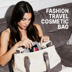 Small Clear Makeup Bag Travel Cosmetic Case, Portable Make Up Organizer Traveling Compact Car Bag for Essentials Transparent Toiletry Bag with Zipper - Image 4