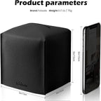 Tissue Box Cover, Tclouda, Modern PU Leather Square Tissue Box Holder for Creative Decorative, Ideal for Bathrooms/Office/Car/Nightstand/Outdoor Tent/Dining Table, 5"X5"X5", Single Black - Image 2