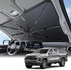 2026 Upgraded Windshield Sun Shade Umbrella for Chevrolet Colorado [Precision Custom Fit, Superior UV & Heat Block] Cooling Tech Fabric, Durable Foldable with Storage Bag, Fits 2004-2012, 2015-2026 by Unknown