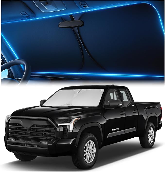 Magnelex Windshield Sun Shade for Toyota Tundra 2022 2023 2024 2025 2026, Foldable Car Window Sunshade, Heat & UV Visor Cover, Reflective Front Shades Accessories by Magnelex