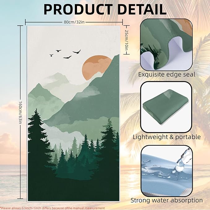 2 Pack Car Towel Seat Covers with Storage Bag, Multifunctional Towel for Gym Outdoor Sport, Picnic, Beach, Pet Dog Travel,Non-Slip Washable Car Seat Protector (Landscape Painting) - Image 4