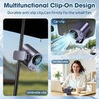 Car Clip on Fan with LED Display & Night Light, 360° Rotatable High Speed Cooling Fan, USB Rechargeable Personal Fan, Hands-Free Clip Fan for Car, Office, Camping & Outdoor Summer Use (Grey) - Image 7