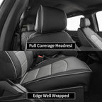 EKR F150 Seat Covers for (4 Door,SuperCrew) 2015-2020 Ford F150 XL/XLT & (CrewCab) 2017-2022 F250/F350/F450 SuperDuty XL/XLT,Family & Pet Friendly,Waterproof-Faux Leather(Black/Gray) - Image 3