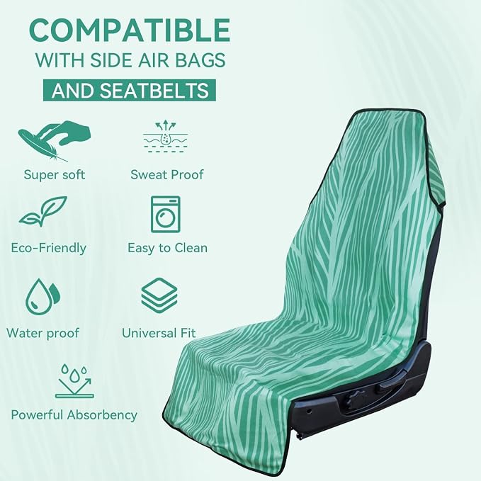 Booty Barrier 4.0 Waterproof Car Seat Cover for Sweat – Post-Workout Seat Protector for Runners, Gym, Beach & Sports – Washable, Eco-Friendly (Recycled Fabric) - Image 3