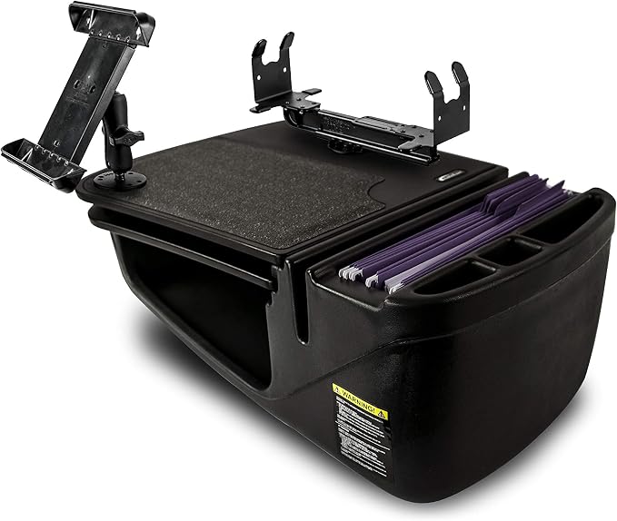 AutoExec AE-GMCD-PS-TAB-BT GripMaster Car Desk for Your Vehicle Workstation and Mobile Office, Black with Printer Stand and Tablet Mount | Vehicle Workstation, Mobile Office, Printer Stand, Tablet Mount by AutoExec