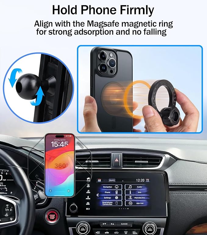 Car Phone Mount for Honda CR-V 2017-2022, Fits 5/7-Inch Touchscreen Only, for MagSafe Magnetic Car Phone Holder Screen Fixed Clip, Honda CR-V Accessories - Image 4