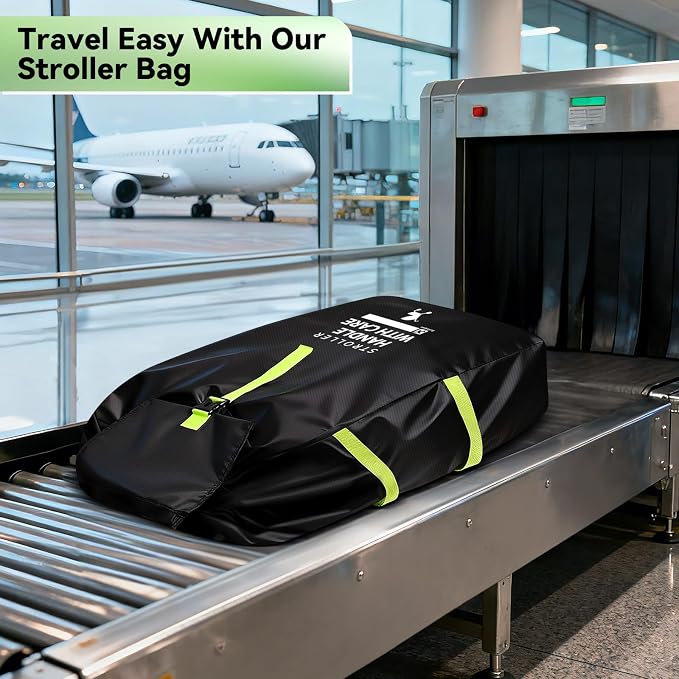 Large Stroller Bag for Airplane: 47"H x 24"W x 15"D Travel Stroller Cover | Stroller Travel Bag with Shoulder Handle, Baby Air Travel Essentials Fit Most Large Double Jogging Stroller Chicco Graco - Image 5