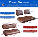 NOKINS Golf Cart Seat Covers 4 Piece Fits Club Car DS Pre-2000 | Front and Rear Seat Vinyl Covers, Golf Cart Accessories, No Staples(Brown and Brown 8438) - Image 5
