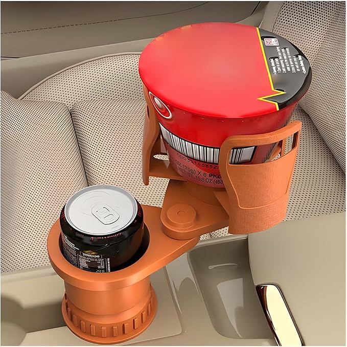 2 in 1 Car Cup Holder Expander, Multifunctional 360° Rotating Vehicle Cup Holder Adapter with Adjustable Base, Auto Interior Drinks Bottles Expander, Universal for Sedan RV Truck by Unknown