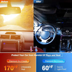 Car Windshield Sun Shade UV Reflector Foldable Front Window SUV | Blocks 98% UV Rays,Keep Interior Cool,Universal Fits Hatchback,Truck,MPV,Storage bag,57"L x 31.5"W,Car Summer Accessories - Image 3