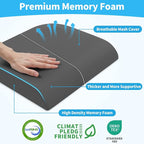 TranquilRelax Memory Foam Seat Cushion for Office Chair, 3-Inch, Gray | Medium-firm Support for Long Sitting, Washable Mesh Cover, Non-slip Base, Perfect for Car Seats & Short Drivers - Image 2