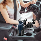 Universal 2 in 1 Car Cup Holder Expander with Adjustable Base, Fits Most Bottles - Image 2