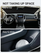 Proadsy Custom Fit 2020-2024 Nissan Titan Windshield Sun Shade, Blocks Heat | 240T Heat Shield, Drops Temp 54°F, Blocks 99% UV, Prevents Dashboard Cracking, Summer Parking & Beach Trips, Easy Twist-Fold - Image 9