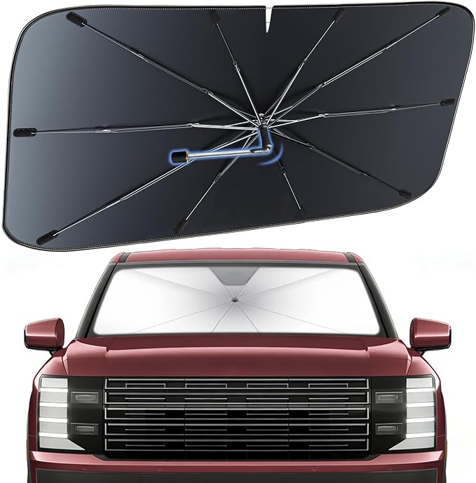 Windshield Sun Shade Umbrella for Hyundai Palisade 2019-2026 Front Window | Heat-Reflective Window Shade, Umbrella Sunshade Cover Blocks Heat, Protects Interior, Vehicle-Specific Precision Fit by Fshaanys