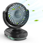 Momcozy Portable Stroller Fan with Clip, 4-Speed Mini Cooling Fan, 0.26 Lb | Ultra-Light Rechargeable Design, Gaps ≤ 4.5 mm, Rotating Handheld Cooling for Carriers, Backpacks and Tables by Momcozy