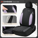 Coverado Seat Covers Full Set, Automotive Car Seat Covers 5-piece, Car Protectors 5 Seats for Car, Purple Auto Seat Covers Spill-Proof Design Universal Fit for SUV, Vans, Sedan, Truck - Image 5