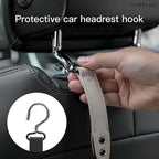 Car Headrest Hook 2 Pack Car Hook Holder Leather Headrest Hooks for Purses and Bags,SUS304 Car Hook (Grey) - Image 3