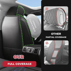 FREESOO Custom Leather for Toyota Tundra Seat Covers 2007-2013 Crewmax Cab | Fit for Crewmax Cab 5 Seats, Full Set, 60/40 Split Bench, Faux Leather, for Truck Toyota Tundra Accessories, BlackBlue - Image 3