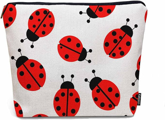 Ladybug Cosmetic Bags For Women, Nature Animal Ladybug Roomy Makeup Bag Toiletry Bag Accessories Organizer Storage Bags Makeup Pouch For Travel Business Gym Camping Bathroom Red by Unknown