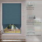 Myshade Arch Window Shades Half Circle Blackout Cellular Shades Cordless No Drill Blinds for Windows Half Moon Honeycomb Fabric No Tools Room Darkening Shades Easy Install (1PCS Blue 24" W X 48" H) - Image 4