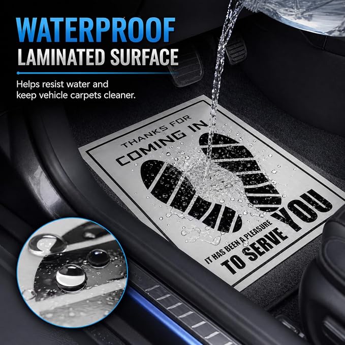 Frienda 500 Pcs Waterproof Paper Car Floor Mats Disposable Floor Pads Covered Plastic Film Automotive Foot Mat for Vehicle Supplies(White,20 x 15 Inch) - Image 4