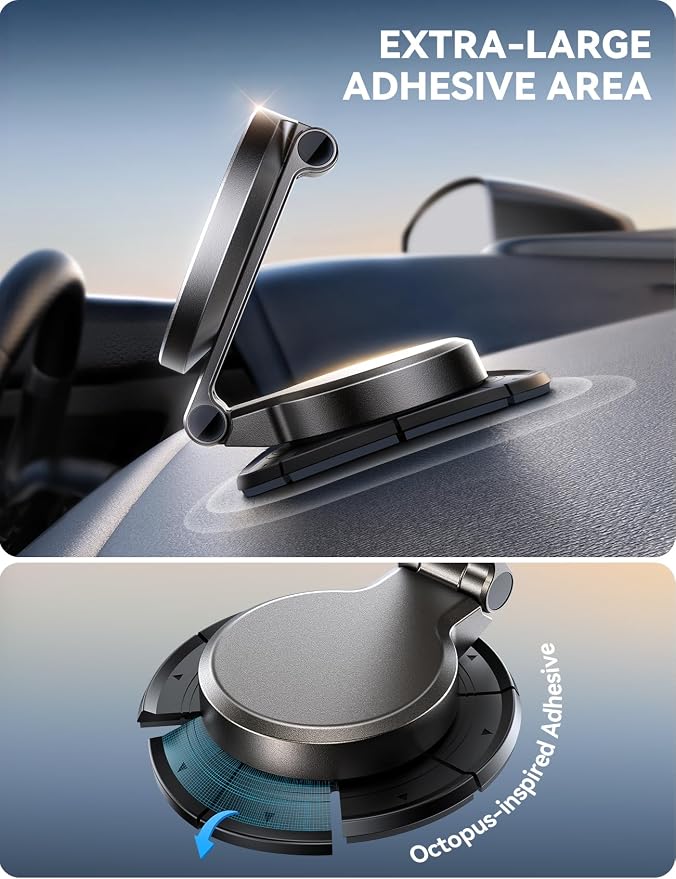 JOYROOM All-Metal MagSafe Car Mount Charger, 15W Mini Magsafe Car Charger for Dashboard, Wireless Car Charger for iPhone 17 Pro Max Plus/iPhone 16 15 14 13 12 Pro Max Plus, Dark Blue - Image 4