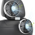 Hayousui USB Dual Head Car Fan for Backseat Kids,Separated Controlled | 3 Speeds,DC 5V/2A,LED Light,360°Rotatable,Dual Rearseat Fan for Honda/Civic/Ford/Toyota/Wranger/Sahara/Grand/Cherokee by Hayousui