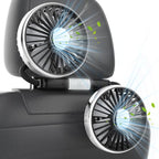 Hayousui USB Dual Head Car Fan for Backseat Kids,Separated Controlled | 3 Speeds,DC 5V/2A,LED Light,360°Rotatable,Dual Rearseat Fan for Honda/Civic/Ford/Toyota/Wranger/Sahara/Grand/Cherokee by Hayousui