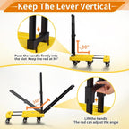 GtIiFmTe Foldable Hand Truck, Lightweight Luggage Cart for Airport Car Seat | Compact Folding dolly with Rotating swivel wheel,storage size12×15.7×4.1",300lbs Load,Upright Lock Handle with 3bungee cords - Image 3