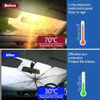 Riakrum Patriotic Eagle American Flag Car Windshield Sun Shade Umbrella Foldable UV Ray Windshield Sun Shade Car Front Window Sunshade Keep Vehicle Cool Heat Reflector, Fit Various Size - Image 4