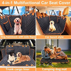 Waterproof Dog Car Seat Cover for Back Seat, Dog Hammock for Cars | Side flaps shield doors; seat anchors and non-slip backing hold it. 4-in-1 modes: hammock, bench mat, cargo liner and pet mat - Image 4