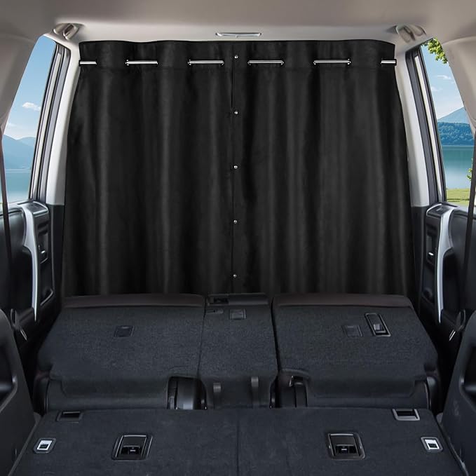 ZATOOTO Car Divider Curtain, Car Privacy Curtains, 6.56ft *4.42ft | Full Blackout Privacy Curtain, Adjustable Rod For Vans Rvs, Uv Block Baby Camping, Quick Install Magnetic Secure Fit by ZATOOTO