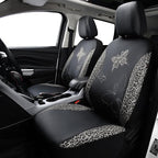 Flying Banner Butterfly car seat Covers ful Set Fashion Universal Lady Woman Female Rear Bench Split Colorized (Full Set - Faux Leather, Leopard Gray) - Image 2