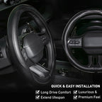 Rueesh Steering Wheel Cover Microfiber Leather Universal for 14.5-15 Inch | Anti-Slip Car Wheel Cover for Women and Men, Durable, Breathable Embossing, Soft Padding - Image 4