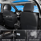 Huidasource Ford Seat Covers, Leather Pickup Seat Cushion Cover Fit for 2015-2026 Ford F150 SuperCrew & 2017-2026 F250 F350 F450 Super Duty Crew Cab XL XLT Lariat King Ranch Platinum(Full Set/Black) - Image 2