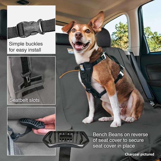 Kurgo Rover Bench Seat Cover, Black, 55" Wide | Protects Bench Seats from Muddy Paws & Pet Hair, Waterproof, Stain Resistant, Secure Fit, For Cars & SUVs - Image 5