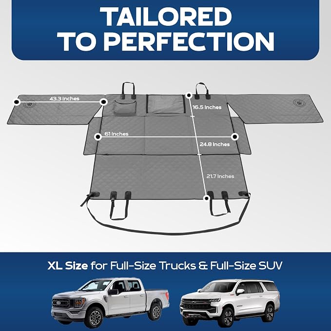 Ruff Liners XL Back Seat Extender for Dogs - As Seen on Shark Tank | Hard bottom adds 40% more space, holds up to 400 lbs, waterproof, machine-washable, heavy-duty Back Seat Cover for Dogs - Image 6