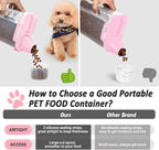 Dog Cat Food Storage Container with Cup (Pink, 2.5L (2 pack)) | Pet Food Pourable Container Airtight with Large Spout, BPA-Free Plastic Food Dispenser for Pet Food, Bird Seed, Rice, Flour - Image 2