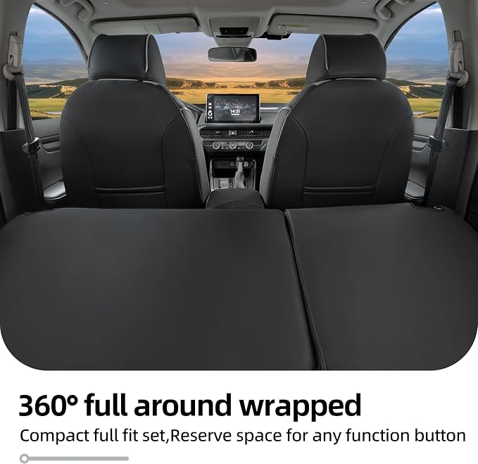 Lolcar CRV Seat Covers Custom Fit for Honda CRV 2023 2024 2025 2026 Leather Car Seat Cover Full Set for Trucks SUV,Waterproof Car Seat Cushion,Faux Leather (Black/Gray) - Image 9
