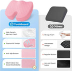 Seat Cushion, Memory Foam Office Chair Cushion - Pink, XX-Large | for Car Seat, Airplane, Desk Chair - Sciatica & Hip & Coccyx Pain Relief Cushion for Long Sitting Office Workers, Car Drivers - Image 6