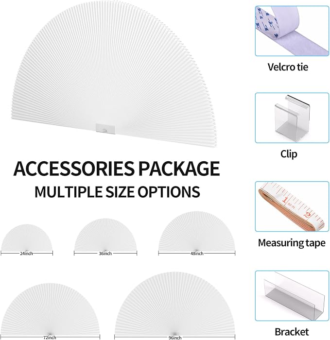 Myshade Arch Window Shades Half Circle Light Filtering Cellular Shades Cordless No Drill Blinds for Windows Half Moon Honeycomb Fabric No Tools Shades Easy Install (1PCS White 72" W X 36" H) - Image 5